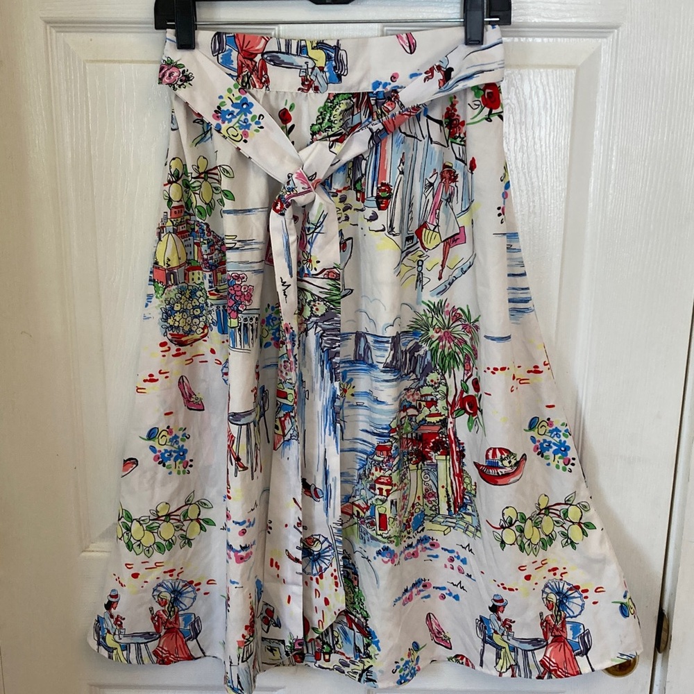Retro 60’s Whimsical European Print Skirt